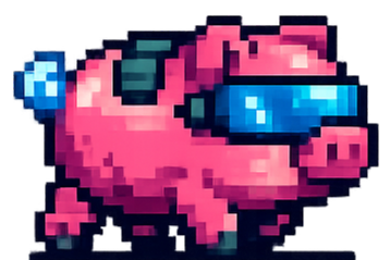 Cyber pig mascot